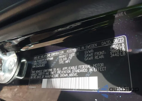 2024 Volvo Xc90 B6 Plus Bright Theme 7-Seater z USA, uszkodzony, nr VIN YV4062PE5R1171388